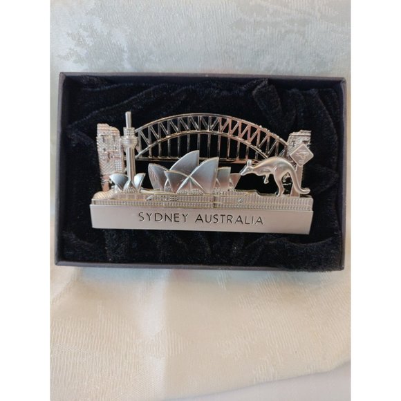 Sydney I love Australia Metal Business Card Holder Opera House Bridge & Kangaroo - Picture 5 of 5